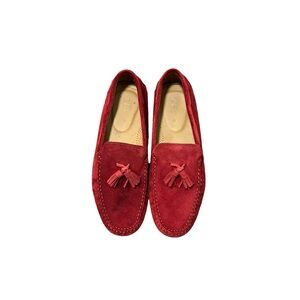 Zara suede tassel driver loafer.
